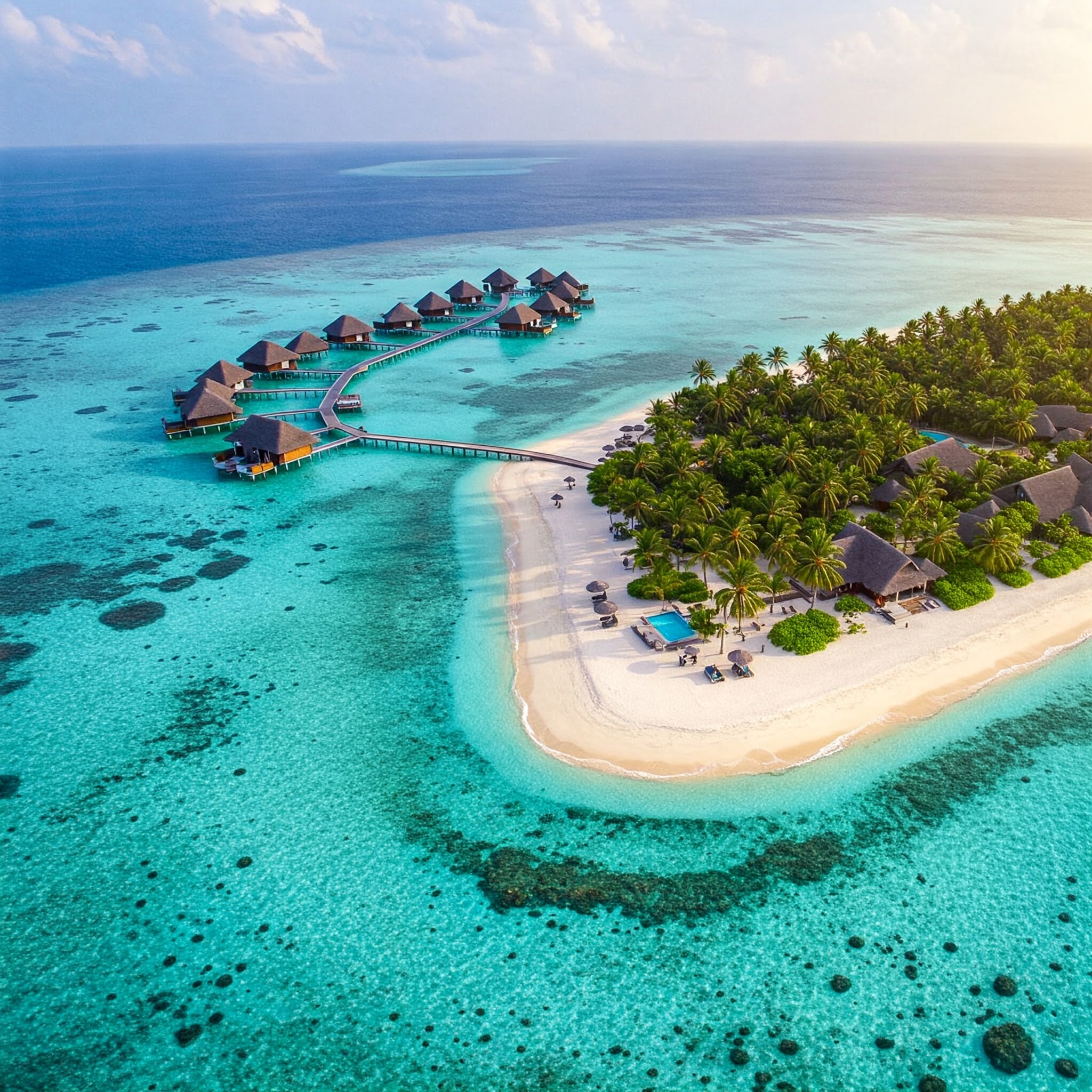 Beautiful Maldives beach and ocean view